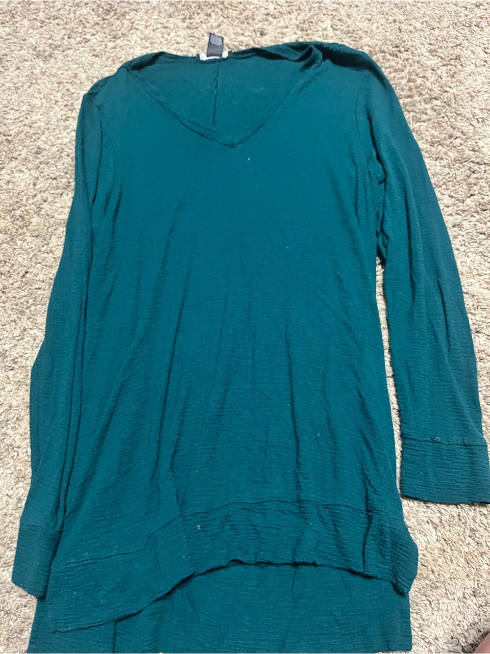 Adrianna Papell Teal V-Neck Long Sleeve Top